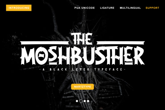 The Moshbusther: A Blackletter Font with Playful, Kooky Charm